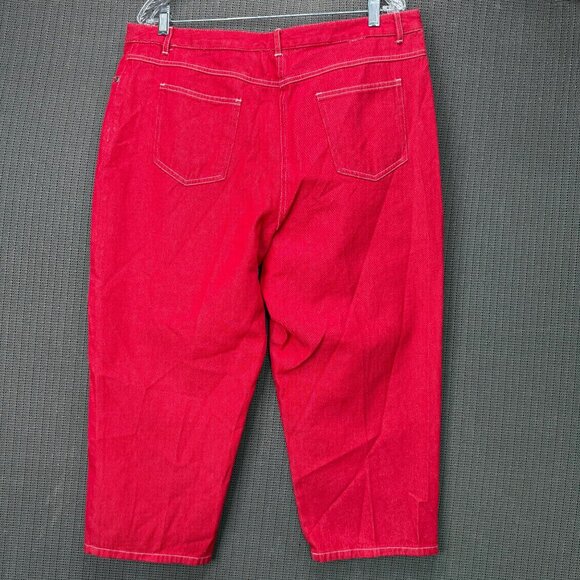 Ruby Rd. Petite Womens Size 16P Red Denim Capri Pants Mid-Rise Stretch Casual - Picture 2 of 9